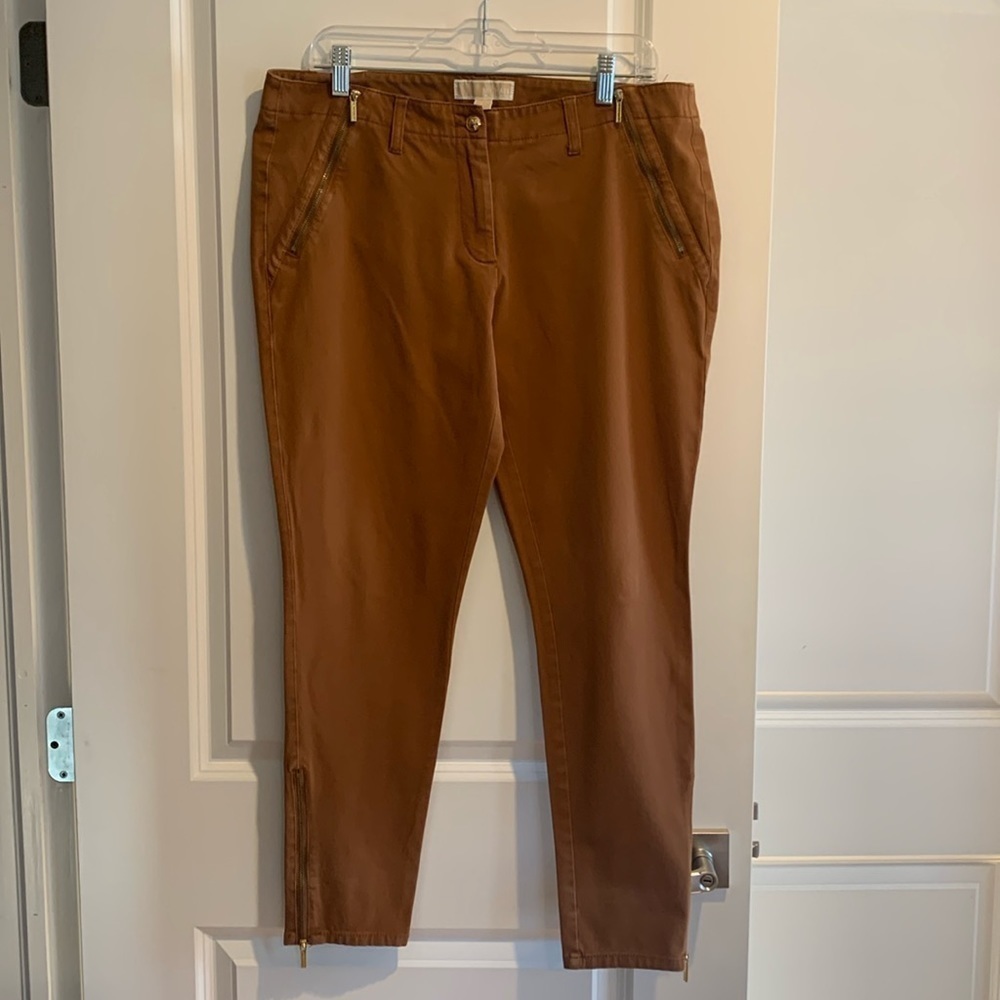 MICHEAL Micheal Kors Brown Ankle Zip Pants Size 12